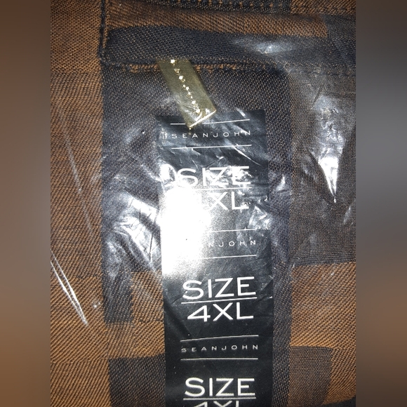 Sean John Big and Tall Plaid long sleeve button up shirt size 4XL - Picture 3 of 5